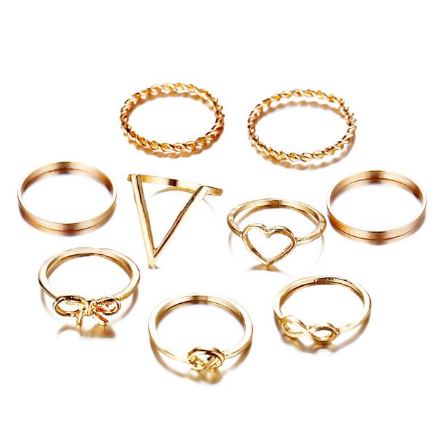 Gold Sliver Rings Set Vintage