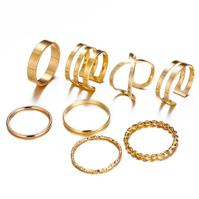 Gold Sliver Rings Set Vintage