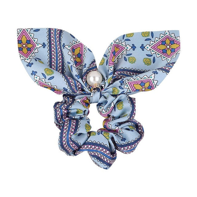 ]Chiffon Bowknot Elastic Hair Bands For Women