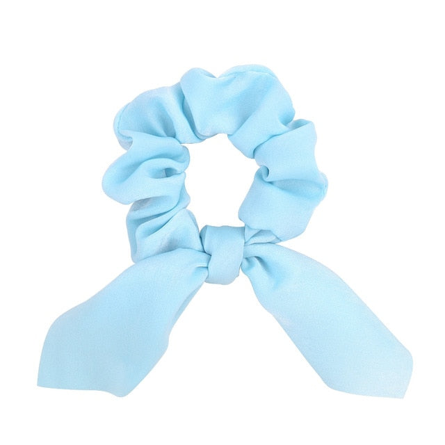 ]Chiffon Bowknot Elastic Hair Bands For Women