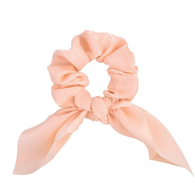 ]Chiffon Bowknot Elastic Hair Bands For Women