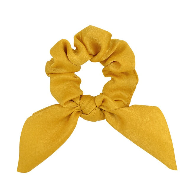 ]Chiffon Bowknot Elastic Hair Bands For Women