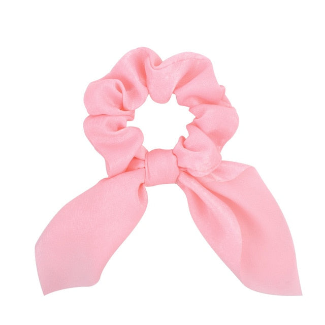 ]Chiffon Bowknot Elastic Hair Bands For Women