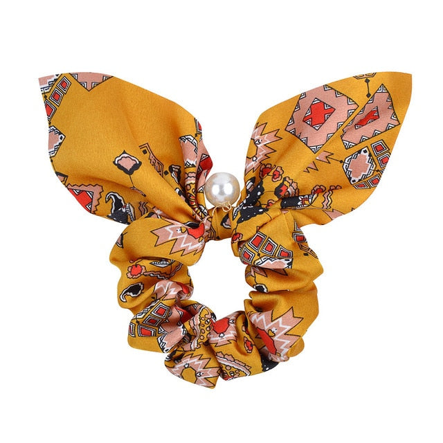 ]Chiffon Bowknot Elastic Hair Bands For Women