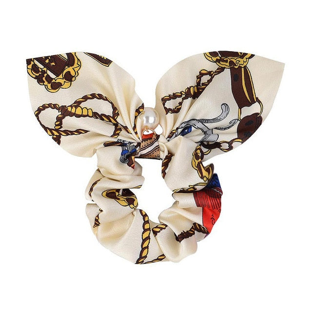 ]Chiffon Bowknot Elastic Hair Bands For Women