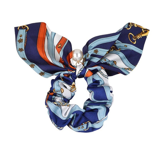 ]Chiffon Bowknot Elastic Hair Bands For Women