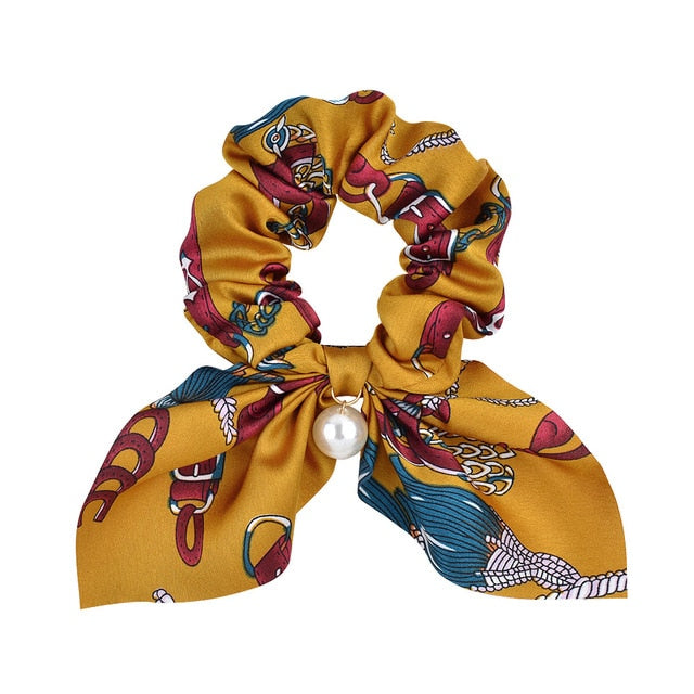 ]Chiffon Bowknot Elastic Hair Bands For Women