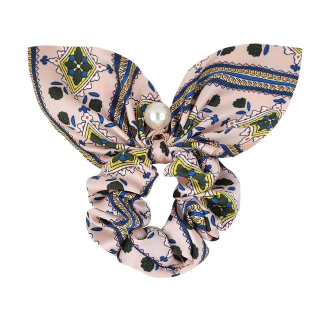 ]Chiffon Bowknot Elastic Hair Bands For Women
