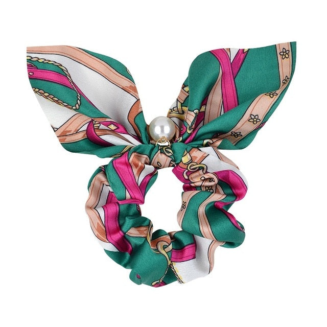 ]Chiffon Bowknot Elastic Hair Bands For Women