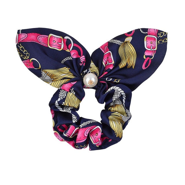 ]Chiffon Bowknot Elastic Hair Bands For Women