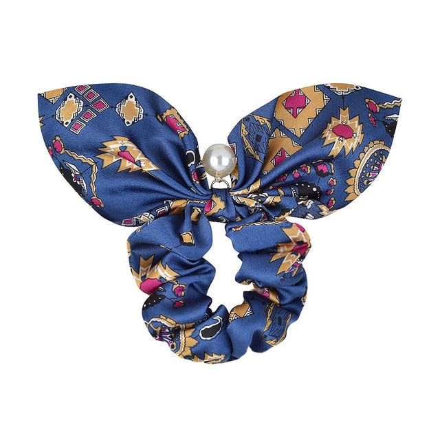 ]Chiffon Bowknot Elastic Hair Bands For Women
