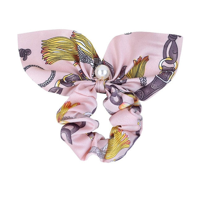 ]Chiffon Bowknot Elastic Hair Bands For Women