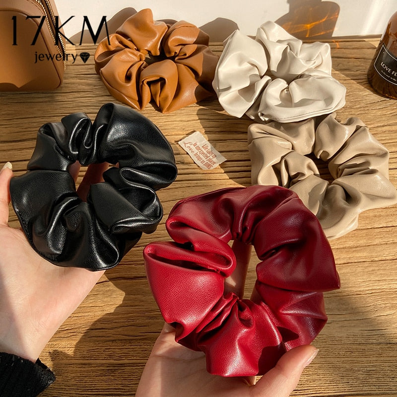 Fashion Leather Scrunchies