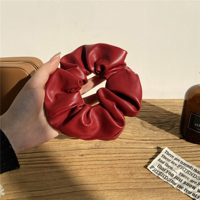 Fashion Leather Scrunchies