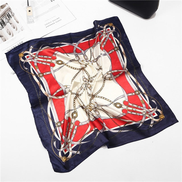 Retro Silk Satin Bandana Scarf