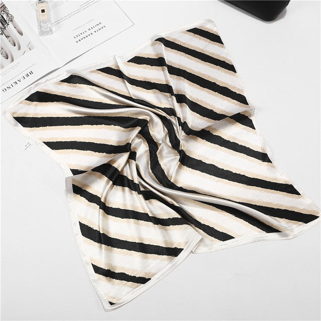 Retro Silk Satin Bandana Scarf