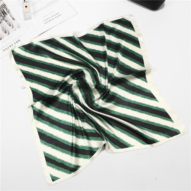 Retro Silk Satin Bandana Scarf