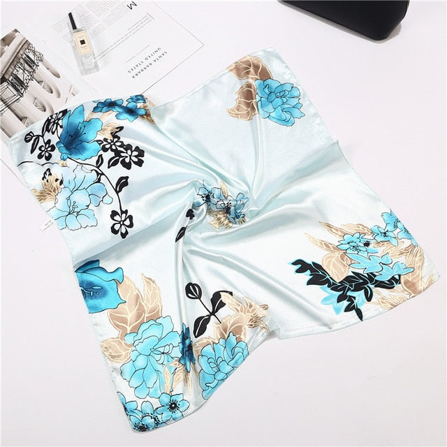 Retro Silk Satin Bandana Scarf