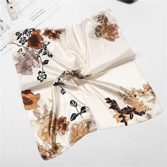 Retro Silk Satin Bandana Scarf