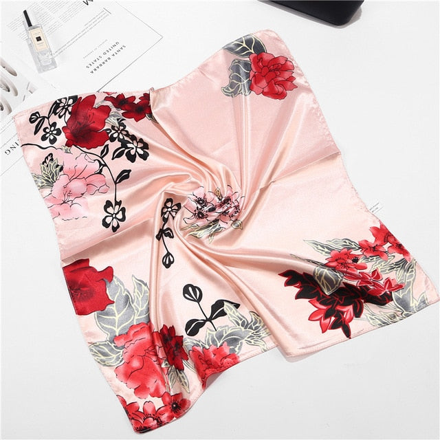 Retro Silk Satin Bandana Scarf