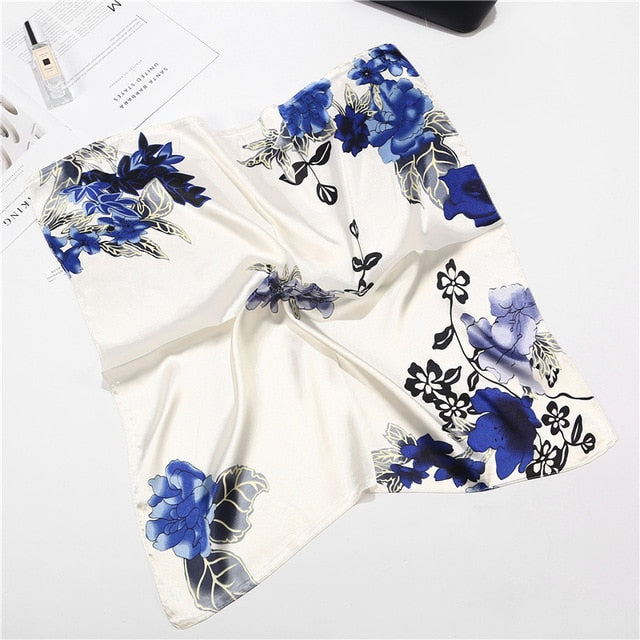 Retro Silk Satin Bandana Scarf