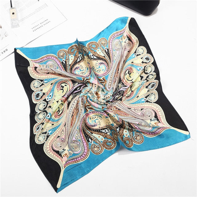 Retro Silk Satin Bandana Scarf