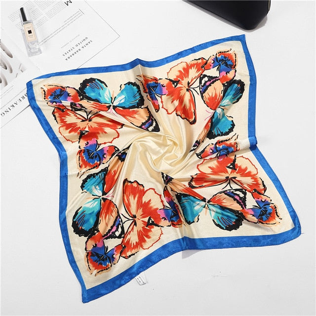 Retro Silk Satin Bandana Scarf