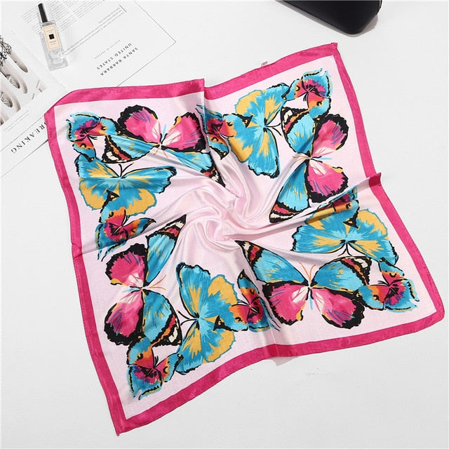 Retro Silk Satin Bandana Scarf