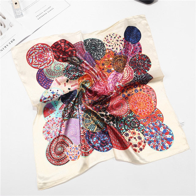 Retro Silk Satin Bandana Scarf