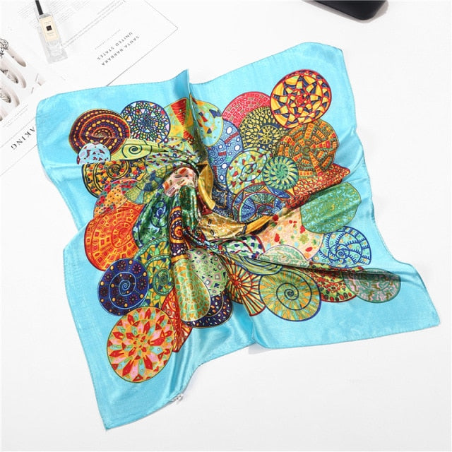 Retro Silk Satin Bandana Scarf