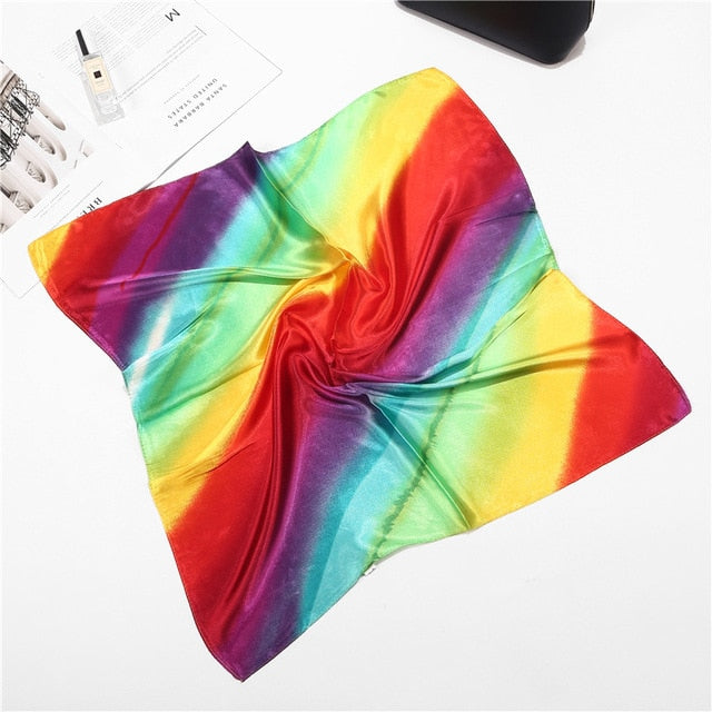 Retro Silk Satin Bandana Scarf