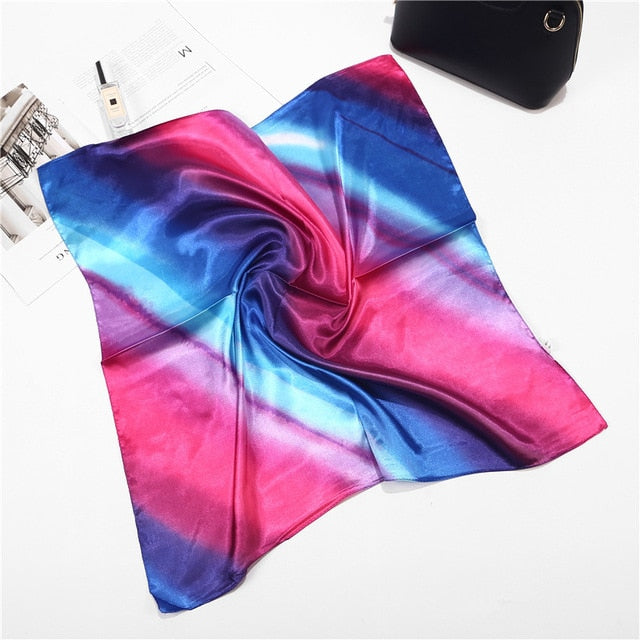 Retro Silk Satin Bandana Scarf