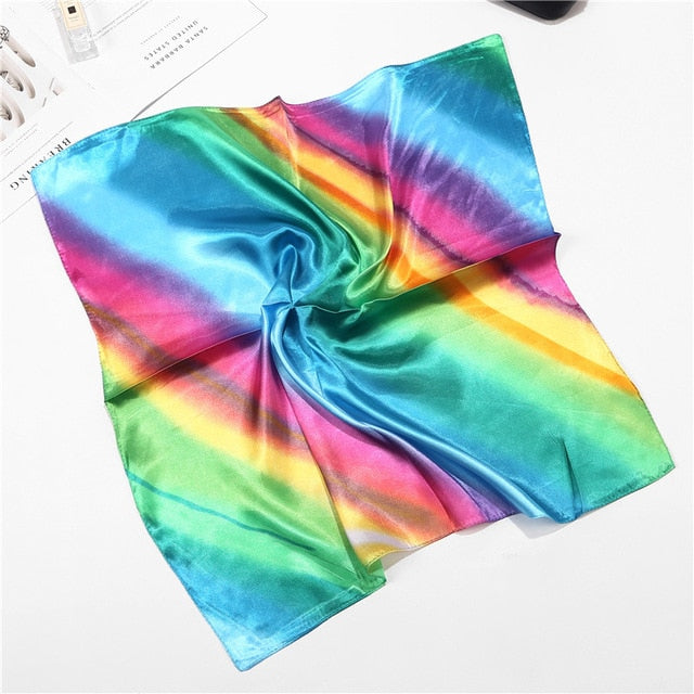 Retro Silk Satin Bandana Scarf