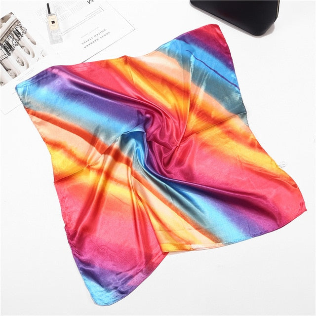 Retro Silk Satin Bandana Scarf