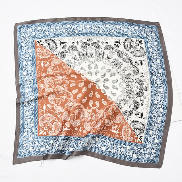 Retro Silk Satin Bandana Scarf