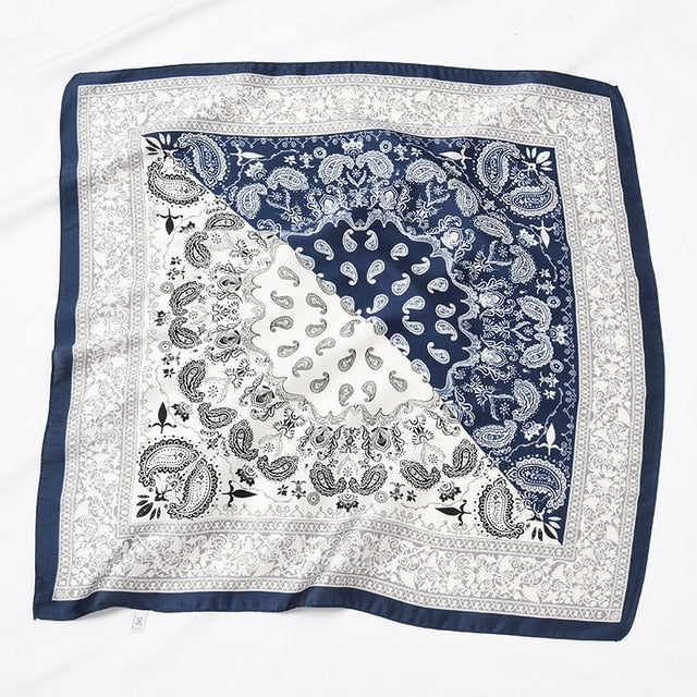 Retro Silk Satin Bandana Scarf