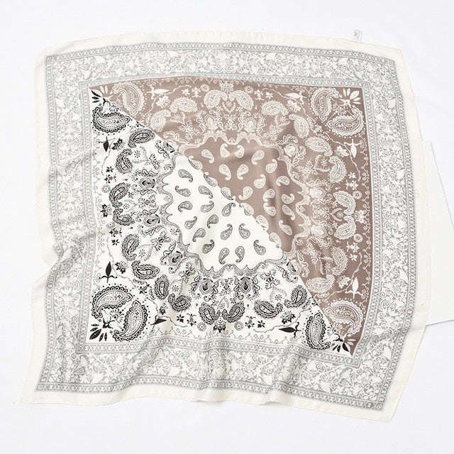 Retro Silk Satin Bandana Scarf