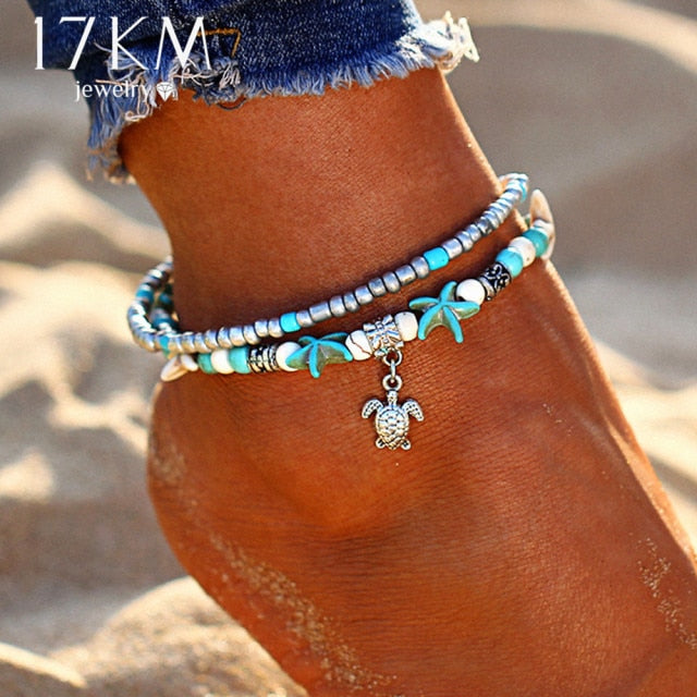 Fashion Silver/ Gold Beads Heart Anklet